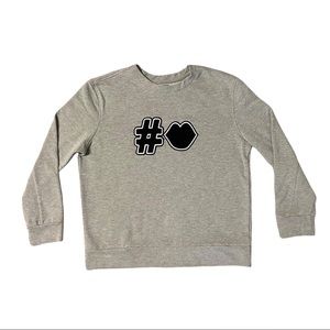 PARAPHRASE Gray Hashtag & Kiss Sweatshirt Gray Women’s Size M